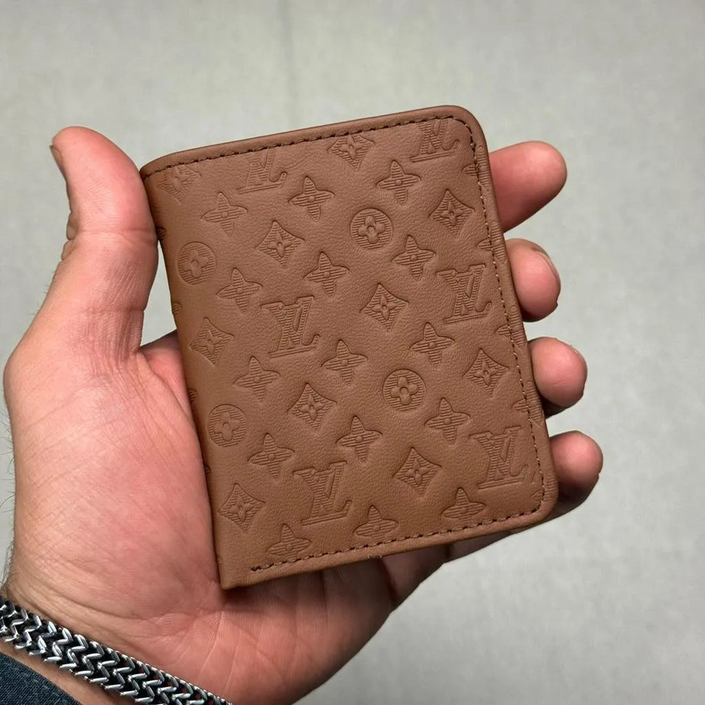 Men’s Leather Wallet – Embossed Monogram Pattern