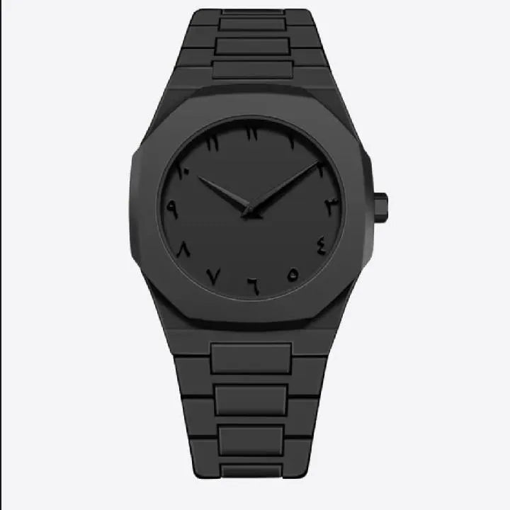 Black Carbon Fiber Men’s Watch – Quartz Matte Finish