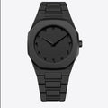 Black Carbon Fiber Men’s Watch – Quartz Matte Finish