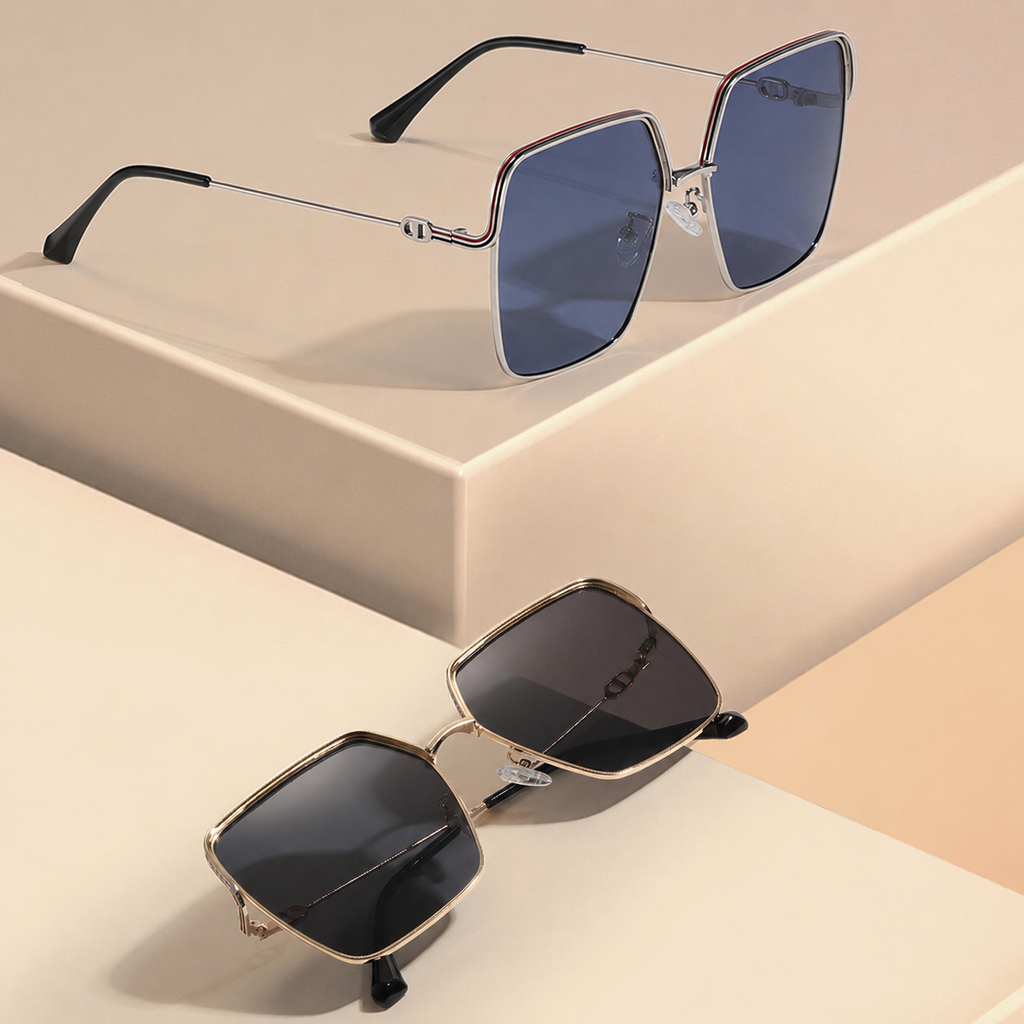 Women’s Gold Frame Polarized Sunglasses