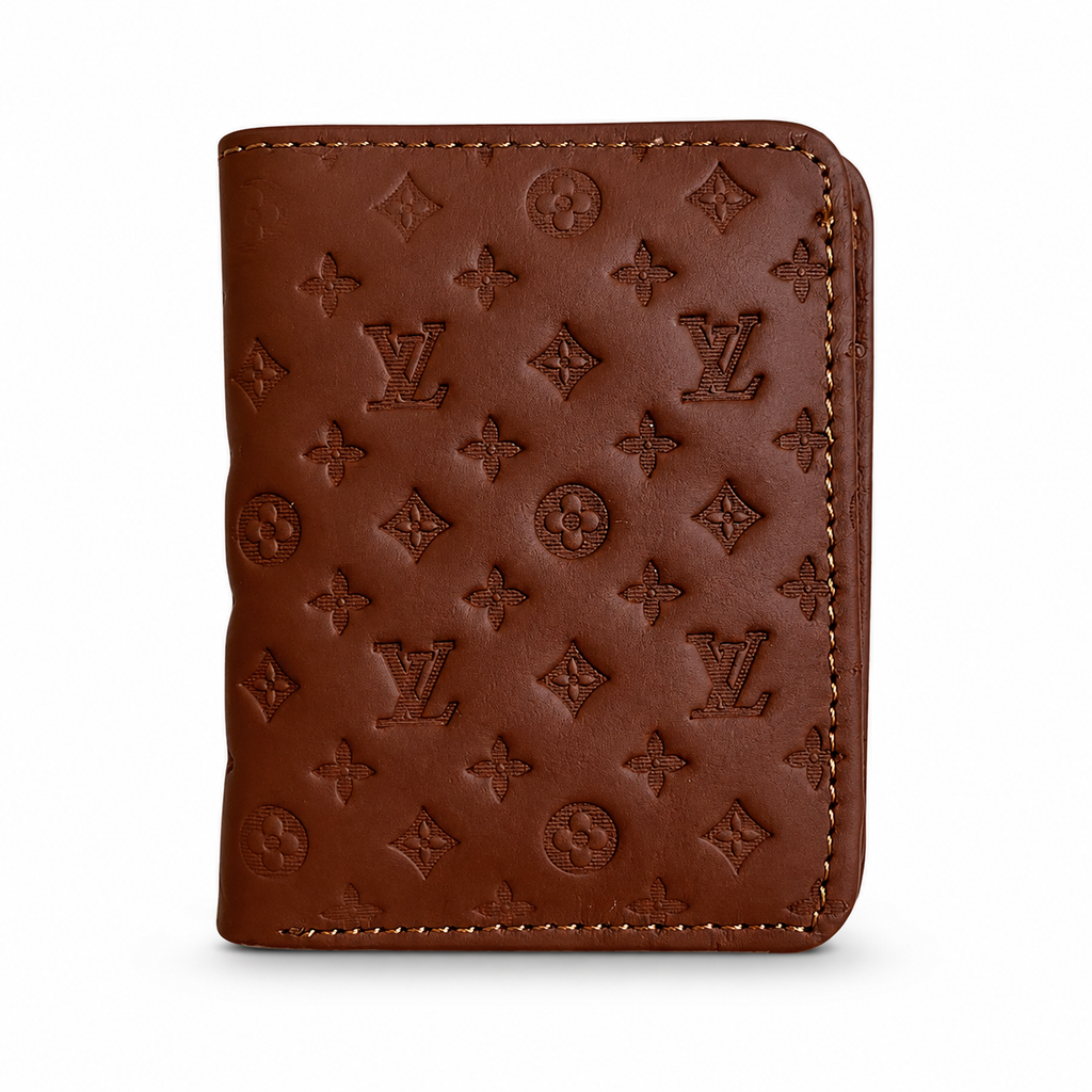 Men’s Leather Wallet – Embossed Monogram Pattern