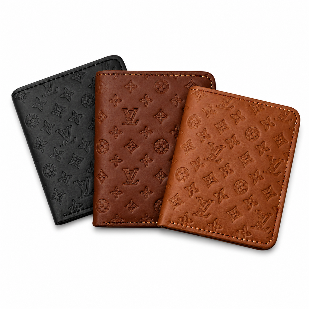 Men’s Leather Wallet – Embossed Monogram Pattern