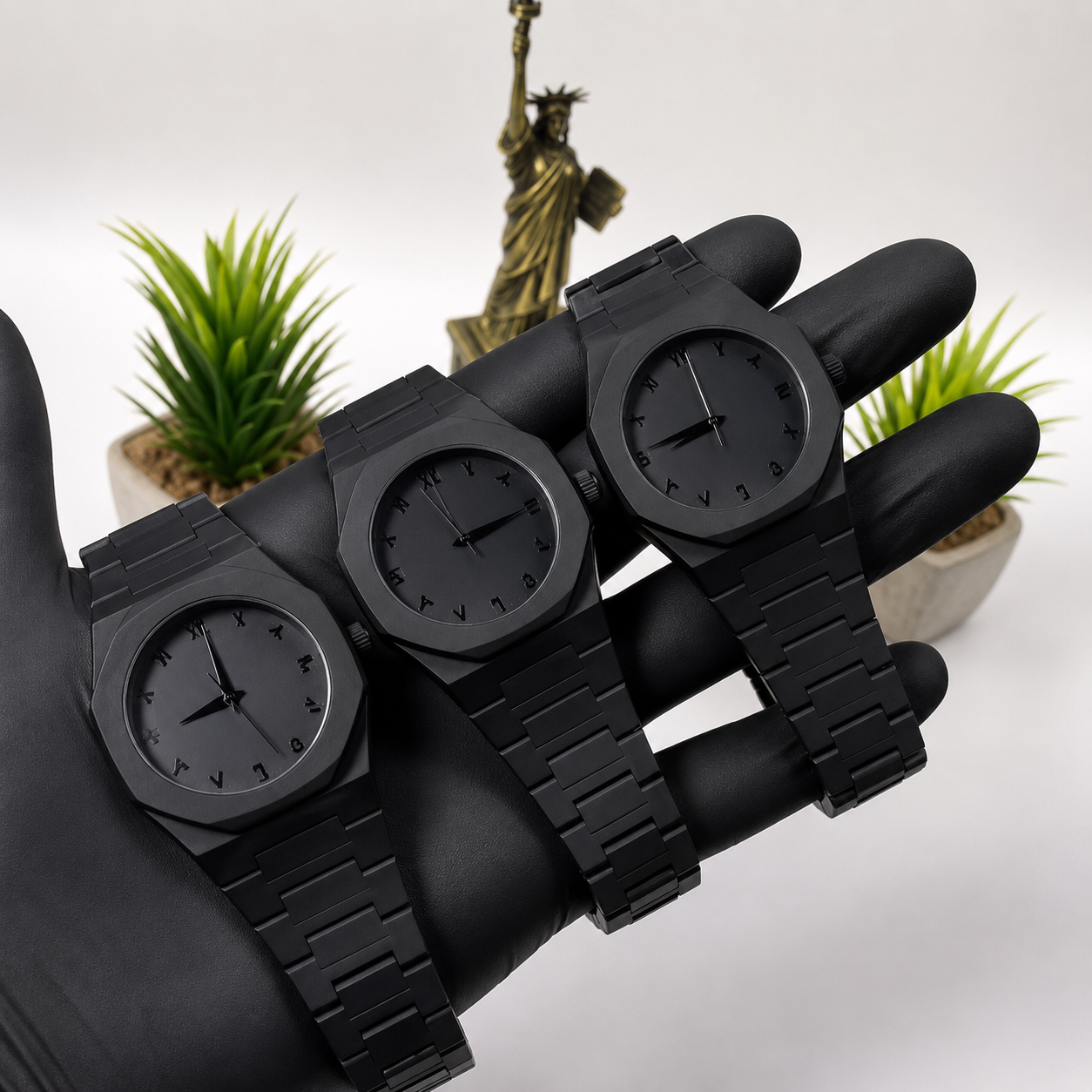 Black Carbon Fiber Men’s Watch – Quartz Matte Finish