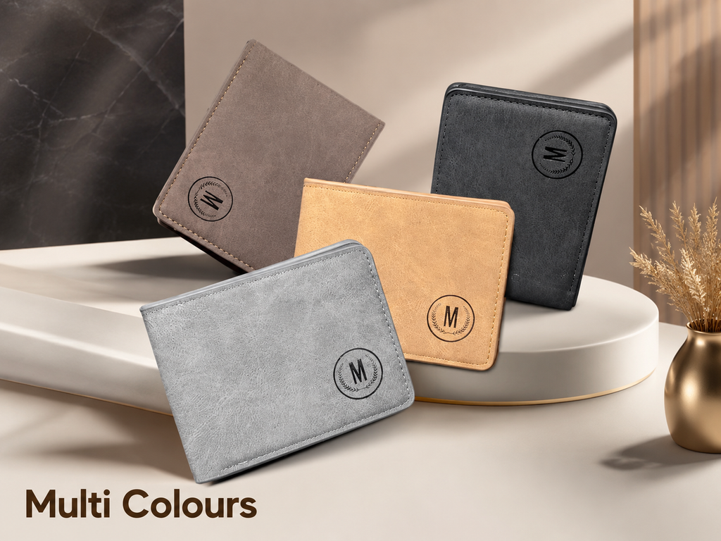 Premium Leather Wallet for Men – Multi Colour Plain Pattern