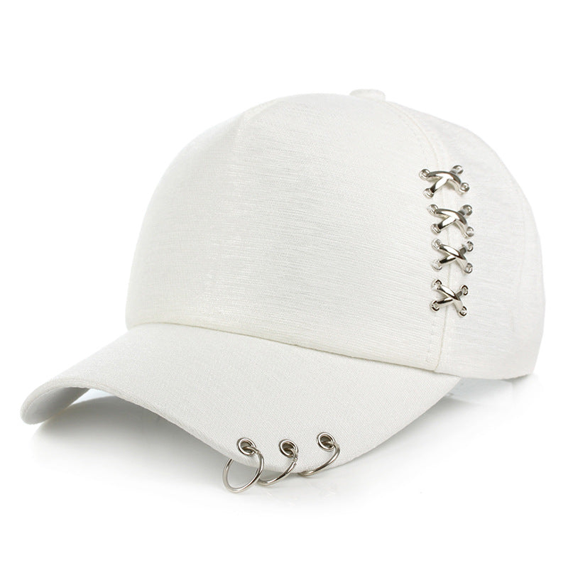 Black Metal Cross Hoop Baseball Cap for Men / Women