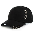 Black Metal Cross Hoop Baseball Cap for Men / Women