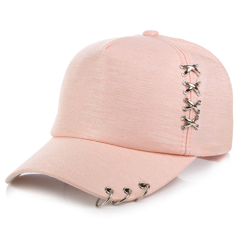 Black Metal Cross Hoop Baseball Cap for Men / Women